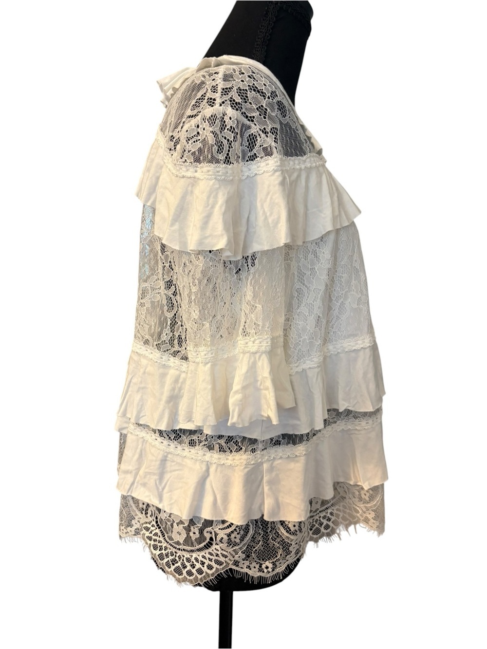POL White Lace Ruffle Blouse - Picture 4 of 9